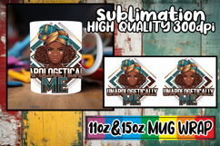 Heartfelt dreams sublimation mug wrap, Black Woman Product Image 1