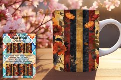 Spring Flower &amp; Stripe Mug Wrap - Vibrant Elegance Product Image 1