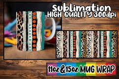 Trendy 3D Leopard Floral Mug Wrap Designs Product Image 1