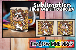Blissful reflections 11oz 15oz sublimation wrap, Cute Cow Product Image 1