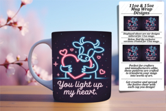 Stylish 15oz Mug Wrap Png Artwork , Cute Cow Product Image 1
