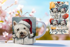 Peeking Dog Mug Wrap Christmas Winter Sublimation Art 11oz Product Image 1