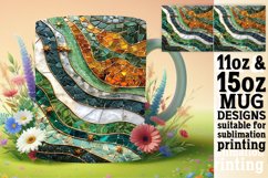 Golden Meadow Mug Wrap: Glitter Sublimation, Spring Product Image 1