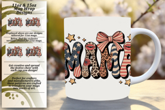 Cute 15oz Mug Wrap Png Artwork , Mama Product Image 1