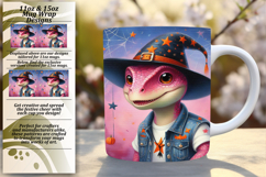 FASHIONABLE PNG for 15oz Mug Wrap , Halloween Dino Product Image 1