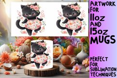 Whimsical Springtime Feline Watercolor Sublimation Wrap - Pa Product Image 1