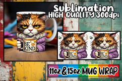 Bright dreams 11oz 15oz sublimation wrap, Grumpy Cat Product Image 1