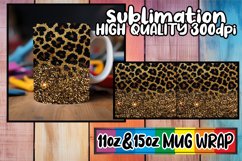 Glittered Blossom: Leopard &amp; Flower Mug Sublimation Product Image 1