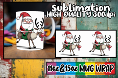 Lively afternoons 11oz 15oz sublimation wrap, Funny Santa Product Image 1