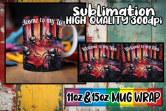 Happy journeys sublimation mug wrap, Halloween Product Image 1