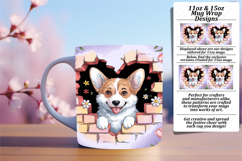 Eye-Catching 15oz Mug Wrap Png Template , Cute Dog Product Image 1