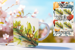 Radiant 15oz Mug Wrap Png Template , Flowers Product Image 1