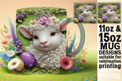 Vibrant 3D Easter Bunny Mug Design 11oz Product Image 1