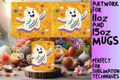 15x Spooky Ghost Mug Wrap Bundle, Halloween 11oz &amp; 15oz PNG Product Image 2