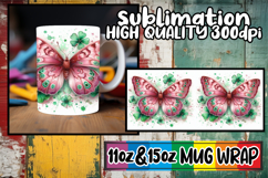 Wonderful morning sublimation 11oz 15oz mug wrap, Butterfly Product Image 1