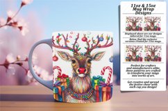 Christmas Mug Wrap - Watercolor Sublimation Design Product Image 1