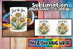 Inspiring mornings 11oz 15oz sublimation wrap, Flowers Quote Product Image 1