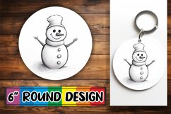 Festive Cheer Snowman Circular Ornament Design Product Image 1