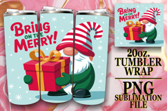 Blissful love 20oz tumbler wrap, Holiday Gnome Product Image 1