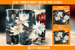 Flowers Tumbler Wrap Designs, Sublimation Wrap Product Image 1