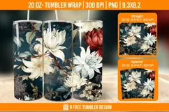 Flowers Tumbler Wrap Designs, Sublimation Wrap Product Image 1