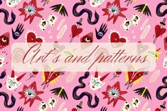 Funky Valentine seamless patterns bundle Product Image 6