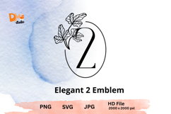 Elegant Emblem Monogram - Botanical Letter SVG | JPG | PNG Product Image 1