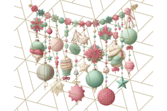 Pastel Christmas Clipart, Mint and Blush Holiday PNG Product Image 5