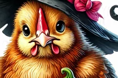 Funny Chicken Witch PNG | Halloween Chicken Lady Shirt Product Image 5