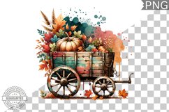 Fall Wagon Garden Sublimation - Fall Clipart PNG Design Product Image 1