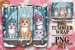 Heartfelt Sublimation 20oz tumbler wrap, Funny Cat Product Image 1