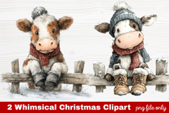 2 Whimsical Christmas Clipart | Cute Holiday PNG Set Product Image 1