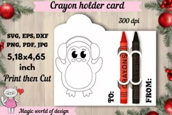 Penguin with headphones, Christmas Crayon Coloring Card Product Image 1