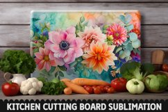Cutting Board Sublimation Design - Flowers Sublimation PNG Product Image 1