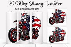 Cat Ride An American Flag - Tumbler Sublimation Design Product Image 1