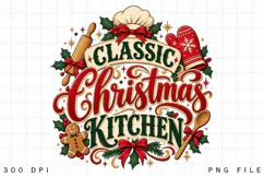 Classic Christmas Kitchen PNG - Vintage Holiday Baking Chef Product Image 3