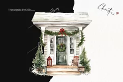 Watercolor Christmas Porch Clipart | Watercolor Christmas Product Image 2