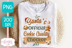 Santa's official cookie checker PNG, Funny Christmas PNG Product Image 3