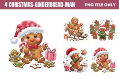 Watercolor Christmas Gingerbread Man Clipart PNG Product Image 1