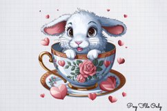 Valentines Day Bunny Cups Clipart PNG Product Image 1