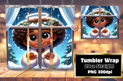 Afro Christmas Glow Tumbler 20oz Sleeve Print Product Image 1