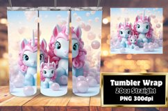 3D XMAS Unicorn Animal RADIANCE Tumbler Wrap 20oz Product Image 1