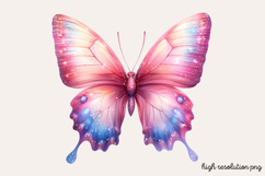 Gilter Pink Butterfly Clipart PNG Product Image 1
