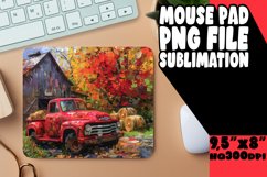 Retro Red Pickup Mouse Pad PNG Print Product Image 1