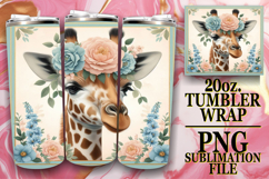 Happy Vibes 20oz tumbler wrap, Giraffe Product Image 1