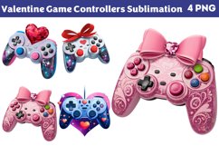 Valentine Game Controllers Sublimation Clipart PNG Product Image 1