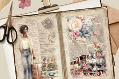 African American Vintage Travel Junk Journal Kit Cards Print Product Image 5