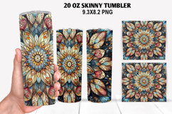 Flower Skinny Tumbler 20oz Wrap Design, Winter Tumbler Wrap Product Image 1