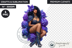 Royal Hydrangea Guardians Fantasy Warrior and Floral Graphic Product Image 1