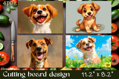 Cute poppy Cutting Board Sublimation Design | dog Product Image 1